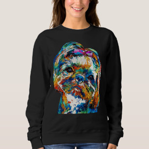 Colourful Shih Tzu Dog By Sharon Cummings Sweatshirt