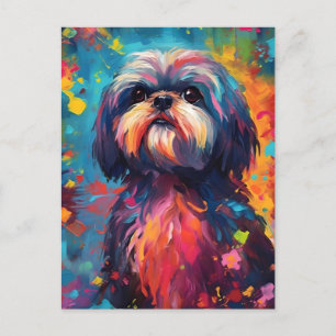 Colourful Shih Tzu Postcard