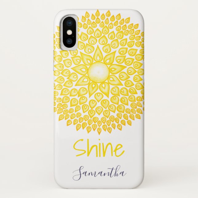 Colourful Shine Yellow Sun Mandala Personalised Case-Mate iPhone Case (Back)