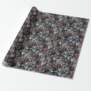 Colourful Shiny Beach Stones Pattern Wrapping Paper