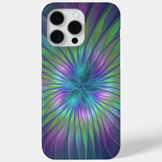 Colourful Shiny Fantasy Flower Abstract Fractal Ar Case-Mate iPhone Case (Back)