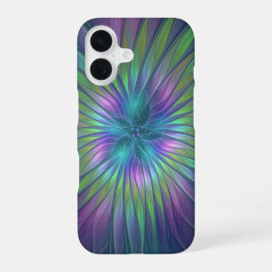 Colourful Shiny Fantasy Flower Abstract Fractal Ar iPhone 16 Case