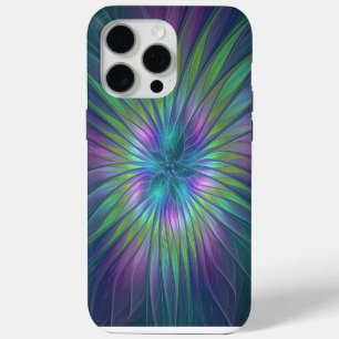 Colourful Shiny Fantasy Flower Abstract Fractal Ar iPhone 15 Pro Max Case