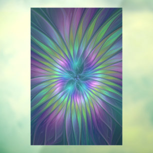 Colourful Shiny Fantasy Flower Abstract Fractal Ar Window Cling