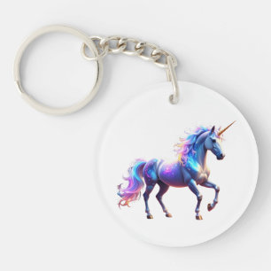 Colourful Shiny Unicorn Key Ring