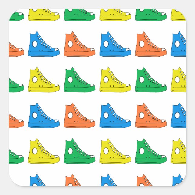 Colourful Shoes Square Sticker (Front)