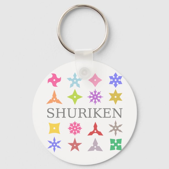 Colourful Shuriken Key Ring (Front)