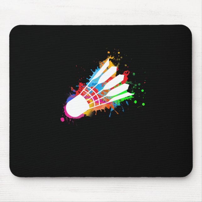 Colourful Shuttle Badminton  Mouse Mat (Front)