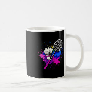 Colourful Shuttle Racket Badminton Player  Coffee Mug
