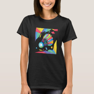 Colourful Shuttlecock Birdie Badminton Player Spo T-Shirt