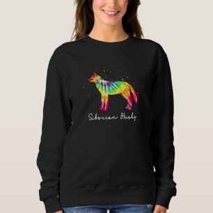 Colourful Siberian Husky Dog Mum  Siberian Husky Sweatshirt