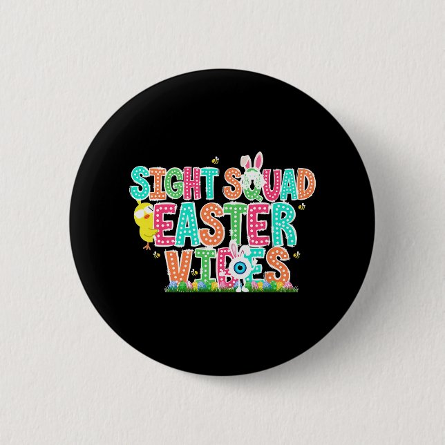 Colourful Sight Squad Easter Vibes Optometric Tech 6 Cm Round Badge (Front)