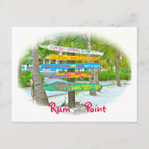 Colourful Signs at Rum Point  Grand Cayman Postcard