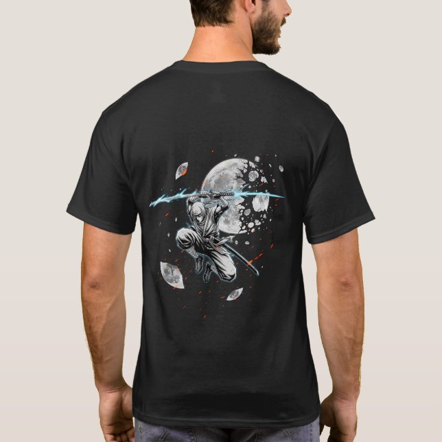 Colourful Silent Ninja Warrior | Front and Back T-Shirt (Back)