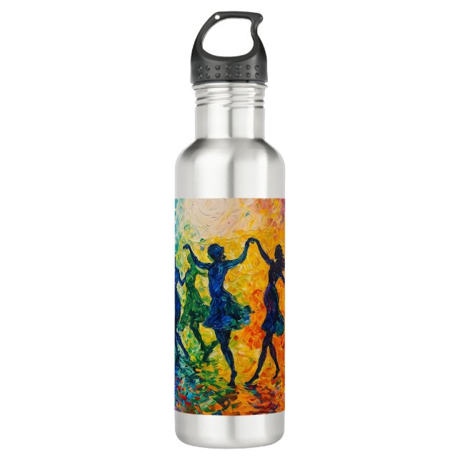 Colourful Silhouettes Dancing 710 Ml Water Bottle (Front)