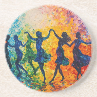 Colourful Silhouettes Dancing Coaster
