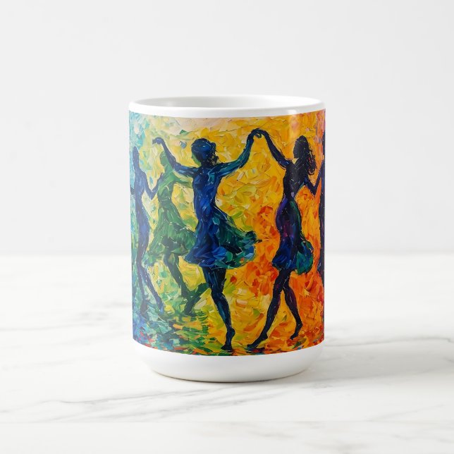 Colourful Silhouettes Dancing Coffee Mug (Center)