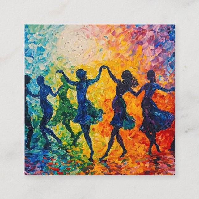 Colourful Silhouettes Dancing Enclosure Card (Front)