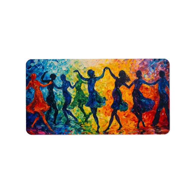 Colourful Silhouettes Dancing Label (Front)