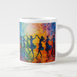 Colourful Silhouettes Dancing Large Coffee Mug