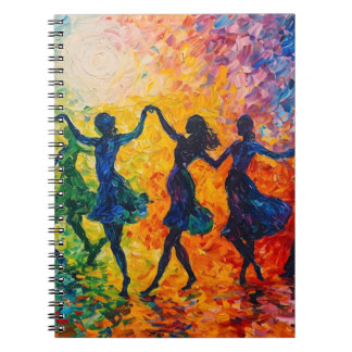 Colourful Silhouettes Dancing Notebook