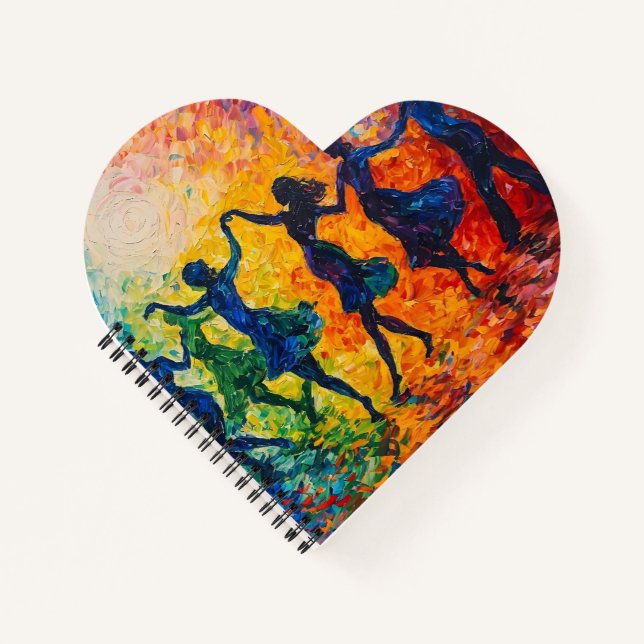 Colourful Silhouettes Dancing Notebook (Front)