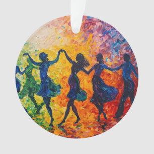 Colourful Silhouettes Dancing Ornament