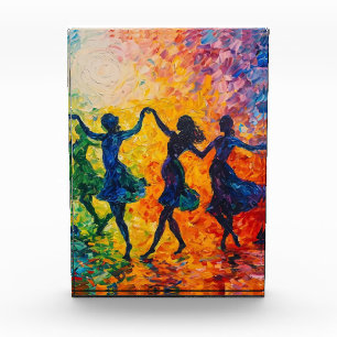 Colourful Silhouettes Dancing Photo Block