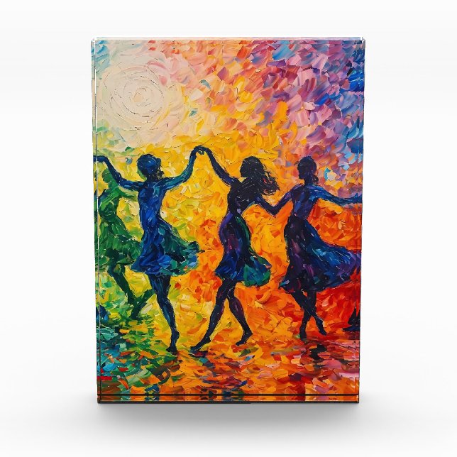 Colourful Silhouettes Dancing Photo Block (Front)