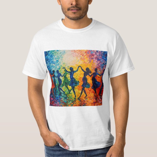Colourful Silhouettes Dancing T-Shirt (Front)
