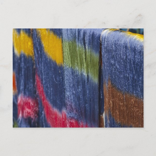Colourful silk threads, Mandalay, Myanmar Postcard (Front)