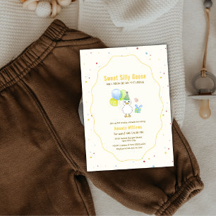 Colourful Silly Goose Balloon Gift Baby Shower Invitation