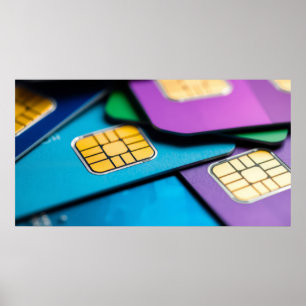 Colourful sim-cards poster