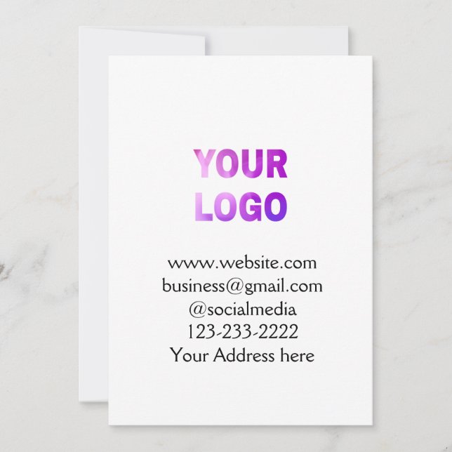 Colourful simple add your logo name text image invitation (Front)