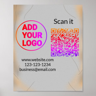 Colourful simple add your logo name text image poster