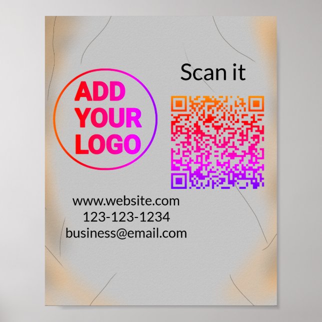 Colourful simple add your logo name text image poster (Front)