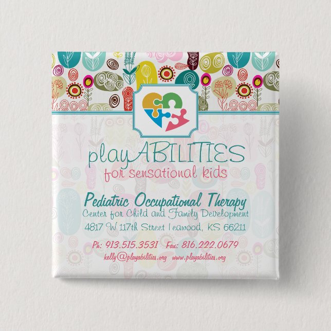 Colourful Simple Hand Drawn Retro Flowers Pattern  15 Cm Square Badge (Front)