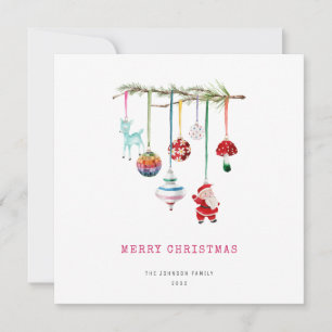 Colourful Simple Merry Christmas Holiday Card