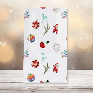 Colourful Simple Merry Christmas Small Gift Bag