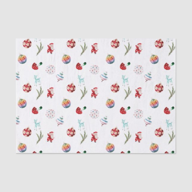 Colourful Simple Merry Christmas Tissue Paper (Front)