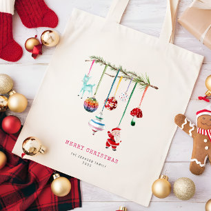 Colourful Simple Merry Christmas Tote Bag