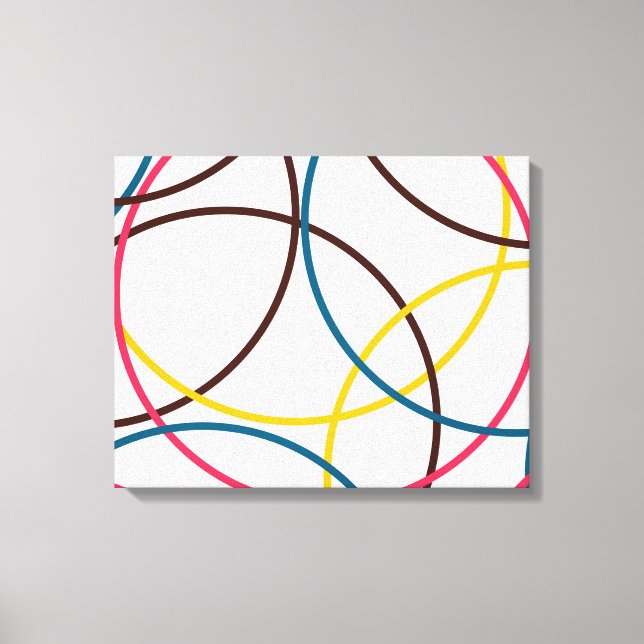 Colourful, simple modern cool, urban trendy circle canvas print (Front)