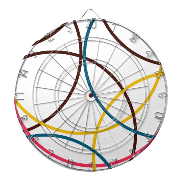 Colourful, simple modern cool, urban trendy circle dartboard (Front)