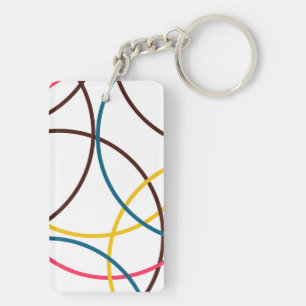 Colourful, simple modern cool, urban trendy circle key ring