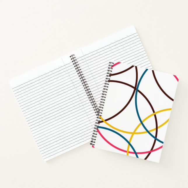 Colourful, simple modern cool, urban trendy circle notebook (Inside)