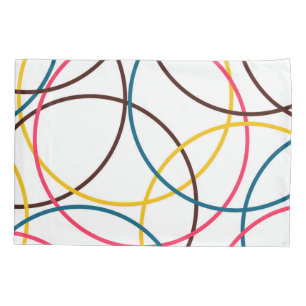 Colourful, simple modern cool, urban trendy circle pillowcase