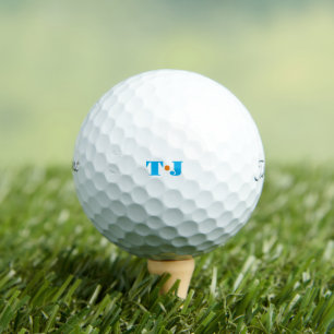 Colourful Simple Monogrammed Golf Balls