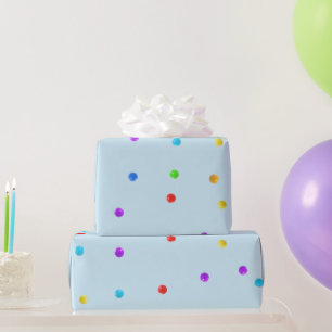 Colourful Simple Pastel Blue Dots Wrapping Paper