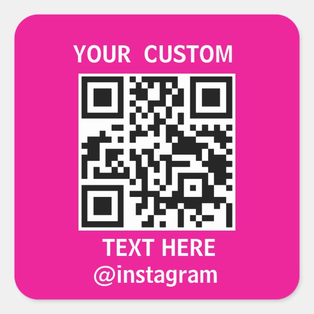 Colourful | Simple QR Small Business Custom QR Cod Square Sticker (Front)