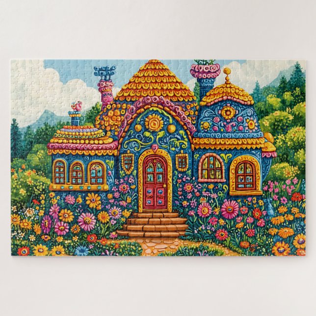 Colourful Simple Rustic Modern Cool Jigsaw Puzzle (Horizontal)